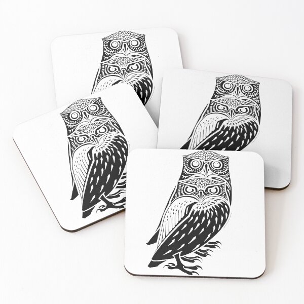 Item preview, Two Owls By Julie De Graag: Edited Black White Design designed and sold by TeachUrb.