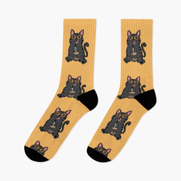 Item preview, I Love Boba Cat | Grey Tabby designed and sold by leBoosh-Designs.