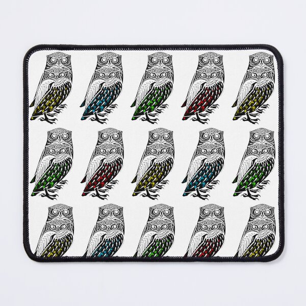 Item preview, Eight Owls Two By Two: Originally Two By Julie De Graag: Edited Fractured Colorful Green Yellow Red Blue Design designed and sold by TeachUrb.