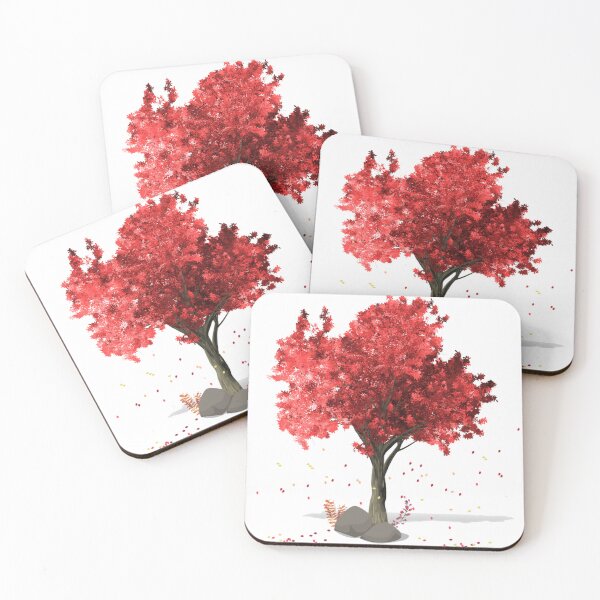 Item preview, Colorful red tree falling leafs  designed and sold by JJMasters.