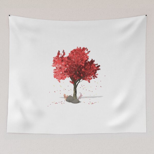 Item preview, Colorful red tree falling leafs  designed and sold by JJMasters.