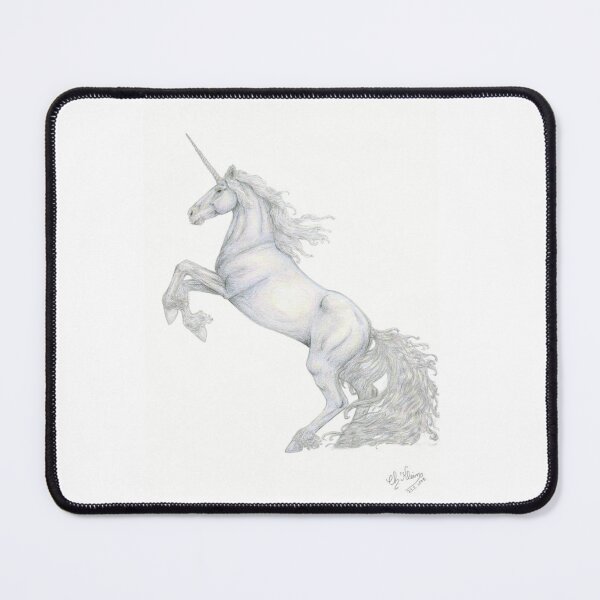 Item preview, Unicorn Rising Fairy Tale Motif Fantasy Magical Mythical Creatures Artist Colored Pencil Drawing Print designed and sold by Christina Klein.