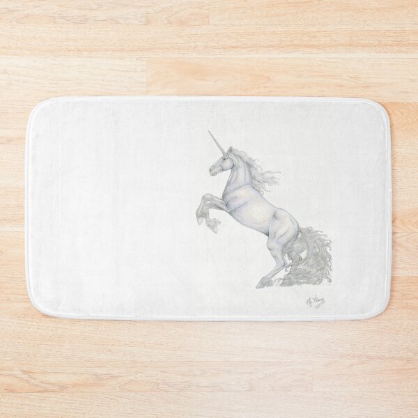Item preview, Unicorn Rising Fairy Tale Motif Fantasy Magical Mythical Creatures Artist Colored Pencil Drawing Print designed and sold by Christina Klein.