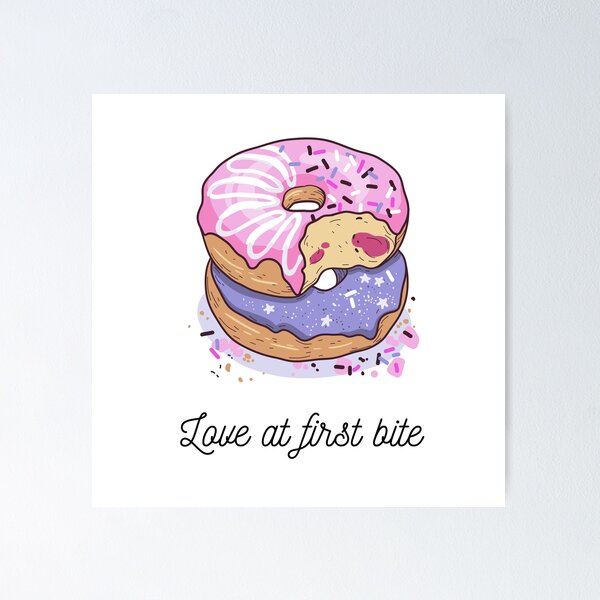Item preview, Doughnut - Love at first bite designed and sold by DoodlesnPoodles.