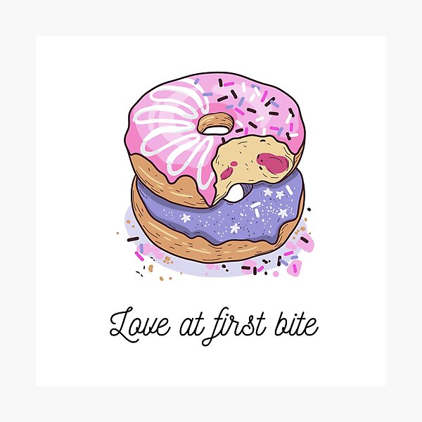 Item preview, Doughnut - Love at first bite designed and sold by DoodlesnPoodles.