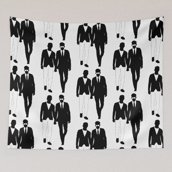 Item preview, 2 guys holding hands - Black on White  - Gay Interest - from Bent Sentiments designed and sold by bentsentiments.