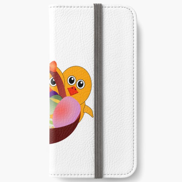 Cartoon chicks with Easter eggs iPhone Wallet