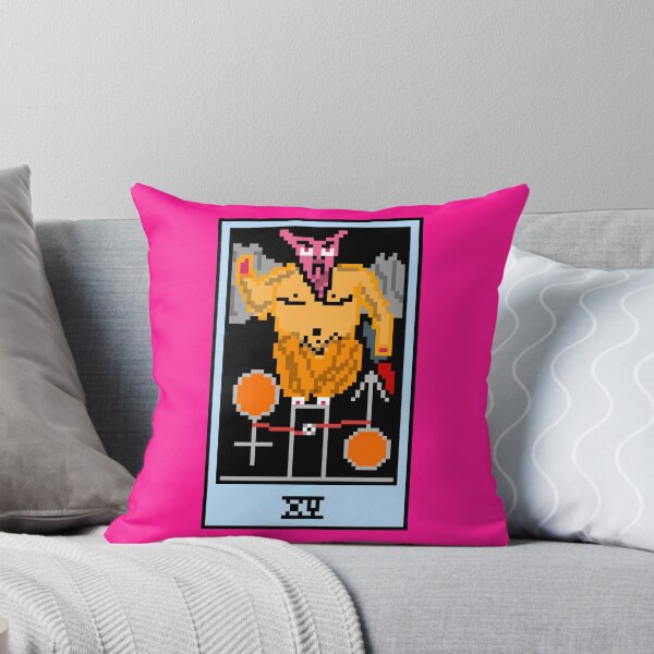Item preview, Wait, is this pixel art tarot? Pink - Major Arcana 'The Devil' (Design for T-shirt, stickers and other accessories) designed and sold by Pixel Waite.