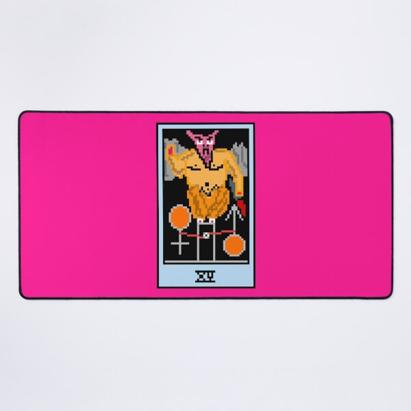 Item preview, Wait, is this pixel art tarot? Pink - Major Arcana 'The Devil' (Design for T-shirt, stickers and other accessories) designed and sold by Pixel Waite.