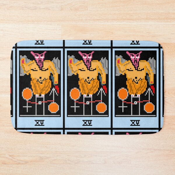 Item preview, Wait, is this pixel art tarot? Yellow - Major Arcana 'The Devil' (Design for T-shirt, stickers and other accessories) designed and sold by Pixel Waite.