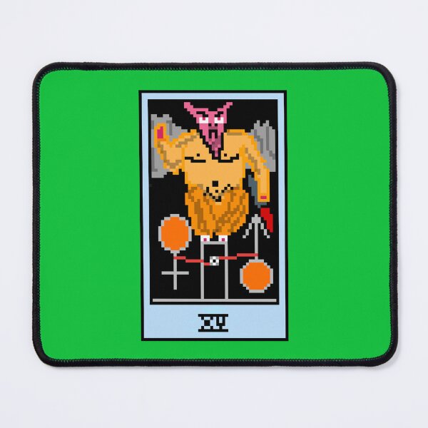 Item preview, Wait, is this pixel art tarot? Green - Major Arcana 'The Devil' (Design for T-shirt, stickers and other accessories) designed and sold by Pixel Waite.