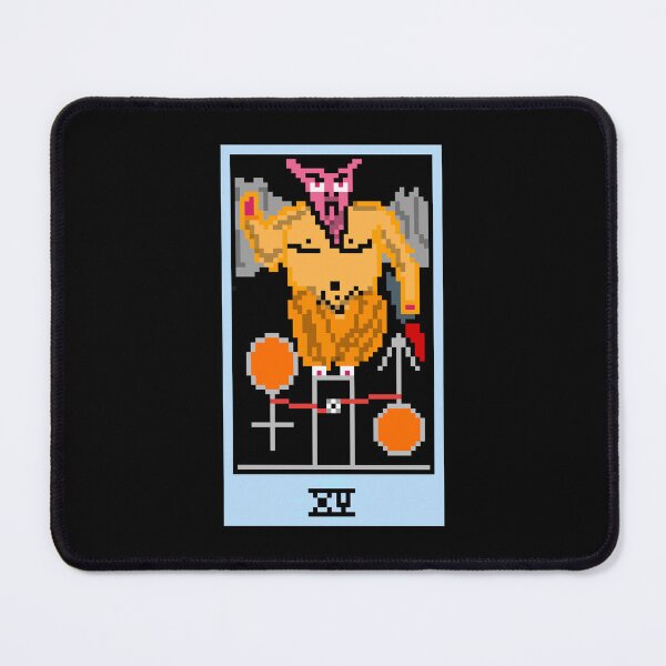 Item preview, Wait, is this pixel art tarot? Black - Major Arcana 'The Devil' (Design for T-shirt, stickers and other accessories) designed and sold by Pixel Waite.