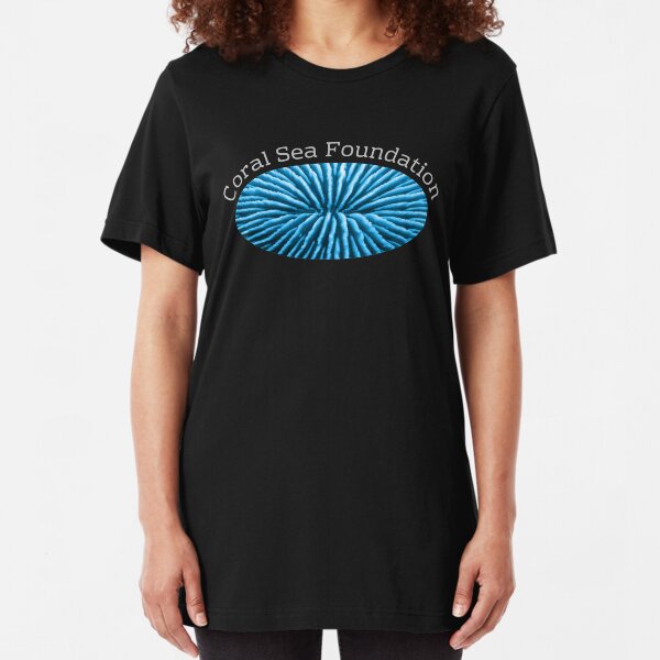 Coral Sea Foundation Logo - white text Slim Fit T-Shirt