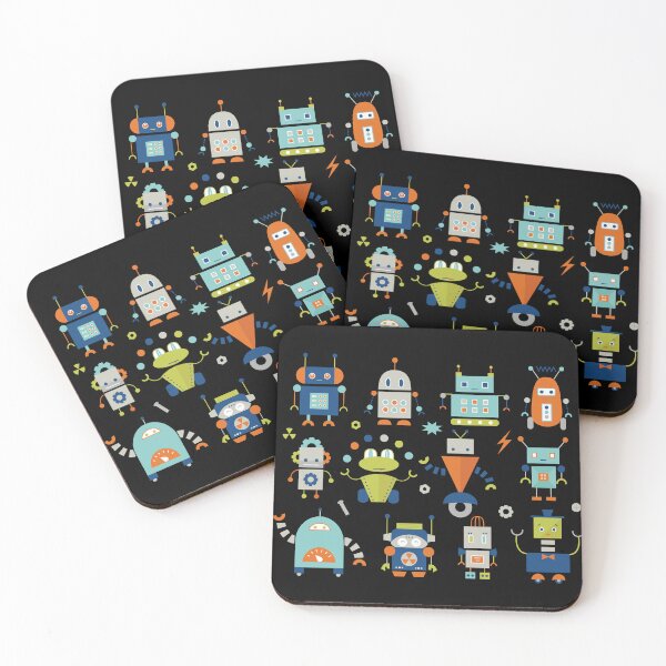 Item preview, Robots Pattern Black designed and sold by StudioShine.