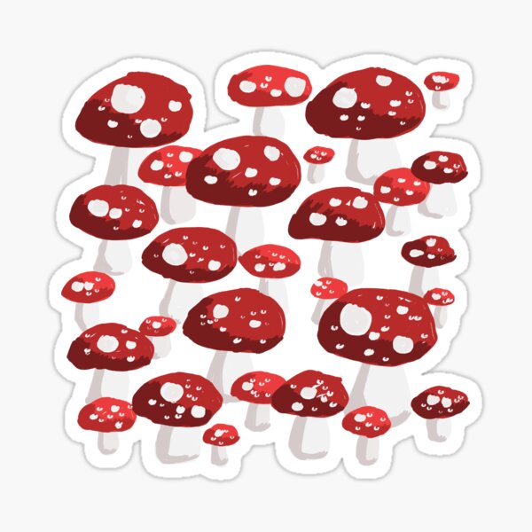 Mushrooms & Frog Sticker