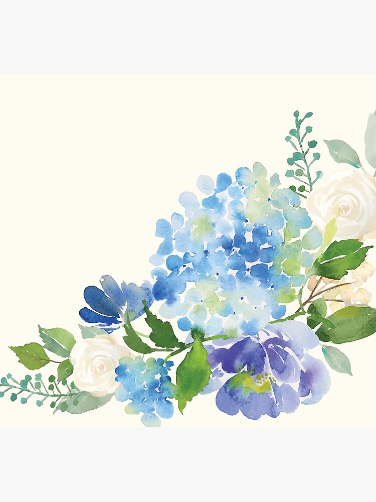 Blue Watercolor Hydrangea by junkydotcom