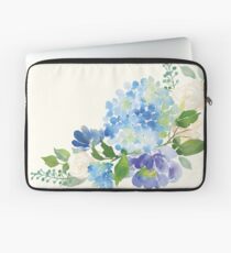 Blue Watercolor Hydrangea Laptop Sleeve