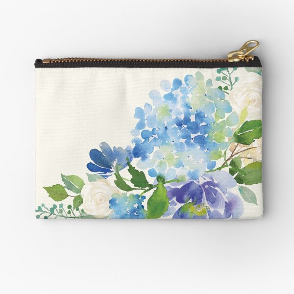 Vista previa del artículo con la obra «Hortensia azul acuarela», diseñado y vendido por junkydotcom.