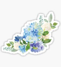 Blue Watercolor Hydrangea Sticker