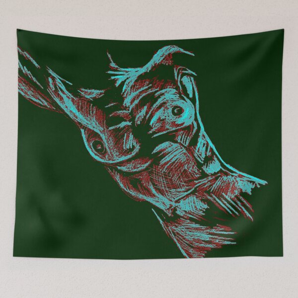 Item preview, Female Torso with Arm Stretched Up Sketch, colourised 1 designed and sold by Geoff Treagus.