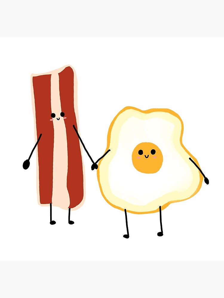 "Super cute bacon and egg holding hands" Poster for Sale by Jacqelle1