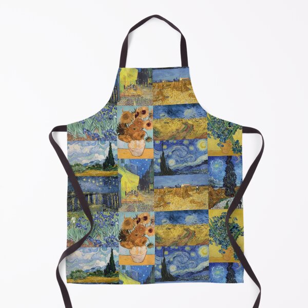 Item preview, Van Gogh Provence Collage -Starry Night, Sunflowers, Irises, Wheat fields in blue and yellow designed and sold by Fibracreativa.