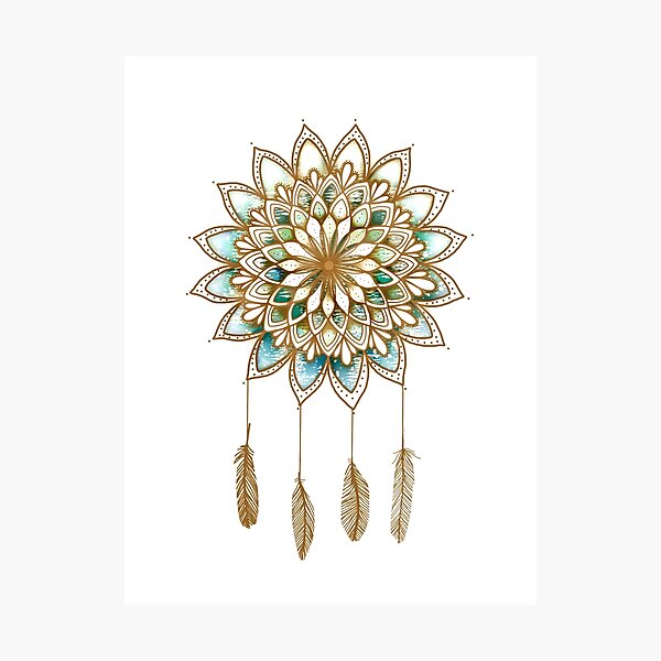 Lotus Flower Dreamcatcher Photographic Print