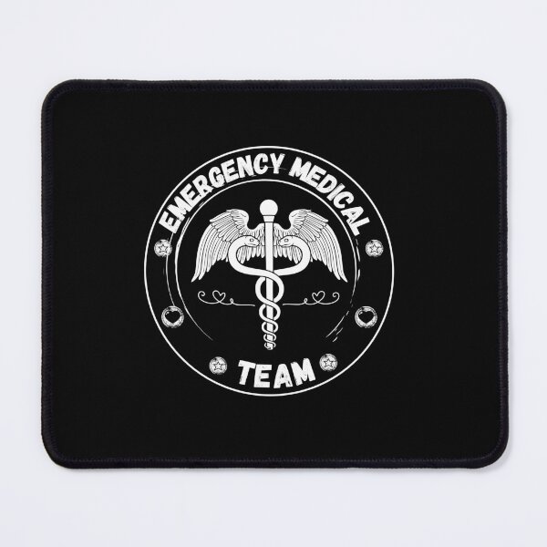 Item preview, Emergency Medical Team - Distressed Round Design White On Black designed and sold by med-artist.