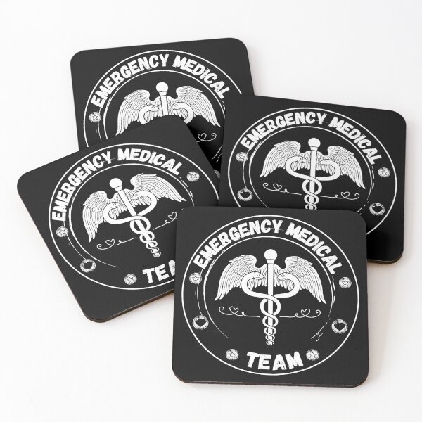 Item preview, Emergency Medical Team - Distressed Round Design White On Black designed and sold by med-artist.