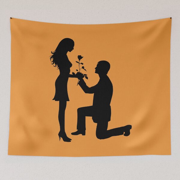 Item preview, Silhouette of a love couple on Valentine's day designed and sold by silvapajic.