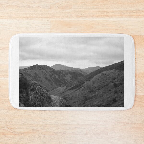 Item preview, View of the hills while walking on the Longmynd Shropshire black & white designed and sold by HalcyonPrints.