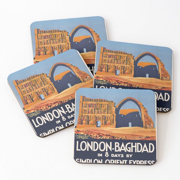 Item preview, London, England - Baghdad, Iraq, Simplon Orient Express - Retro vintage travel poster designed and sold by GreekTavern1979.