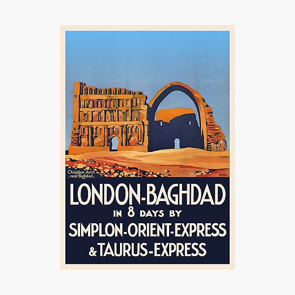 Item preview, London, England - Baghdad, Iraq, Simplon Orient Express - Retro vintage travel poster designed and sold by GreekTavern1979.