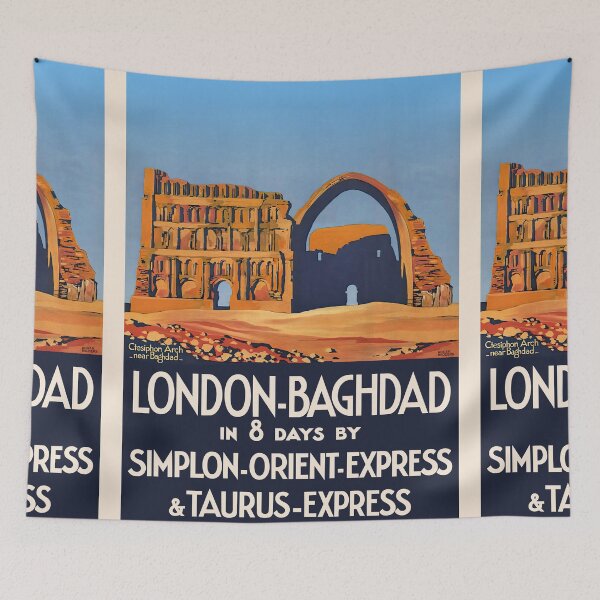 Item preview, London, England - Baghdad, Iraq, Simplon Orient Express - Retro vintage travel poster designed and sold by GreekTavern1979.