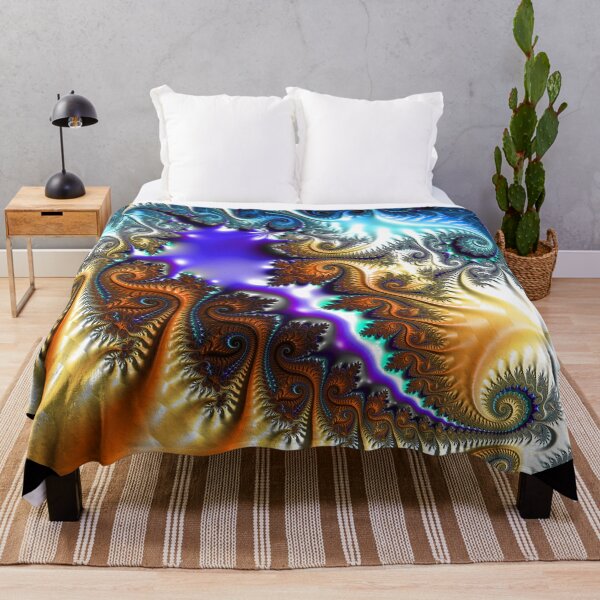 Item preview, Aqua and Gold Fractal Violet River design designed and sold by Warren Paul Harris.