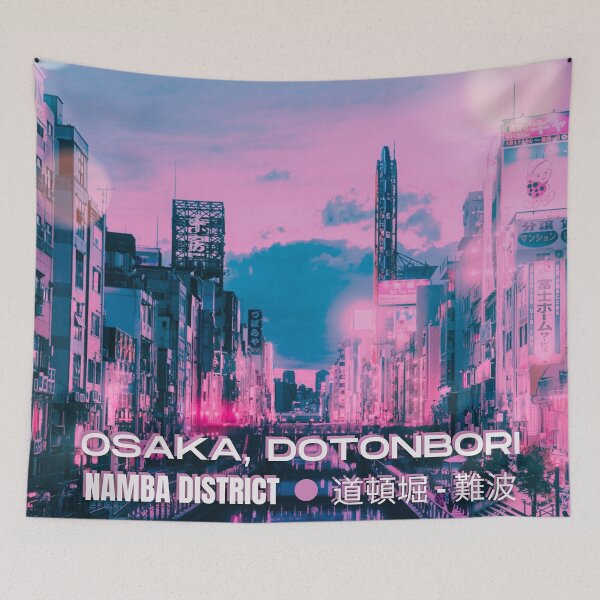 Item preview, Osaka Dotonbori Ebisu Bridge Canal Vapor Lofi City Neon Nightscape - Namba District - Bokeh Light Leaks Artwork - Anime Aesthetic (Version 2) designed and sold by Cawaiico.