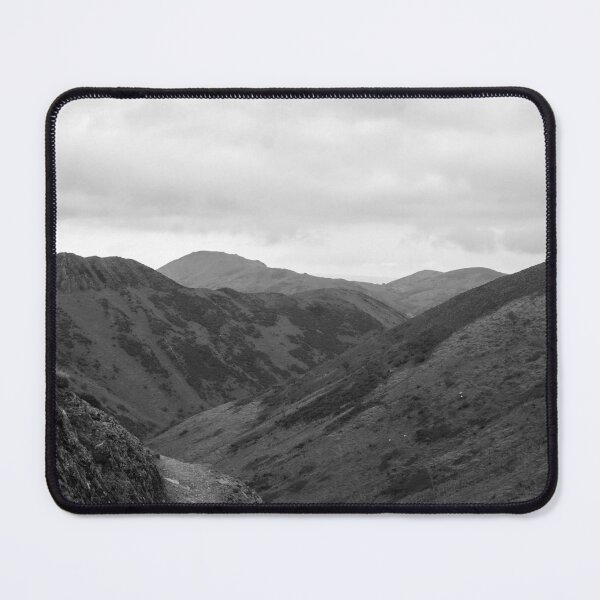 Item preview, View of the hills while walking on the Longmynd Shropshire black & white designed and sold by HalcyonPrints.