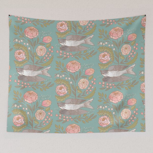 Item preview, Peony Garden Dove Robins Egg Blue designed and sold by Cecilia Mok.