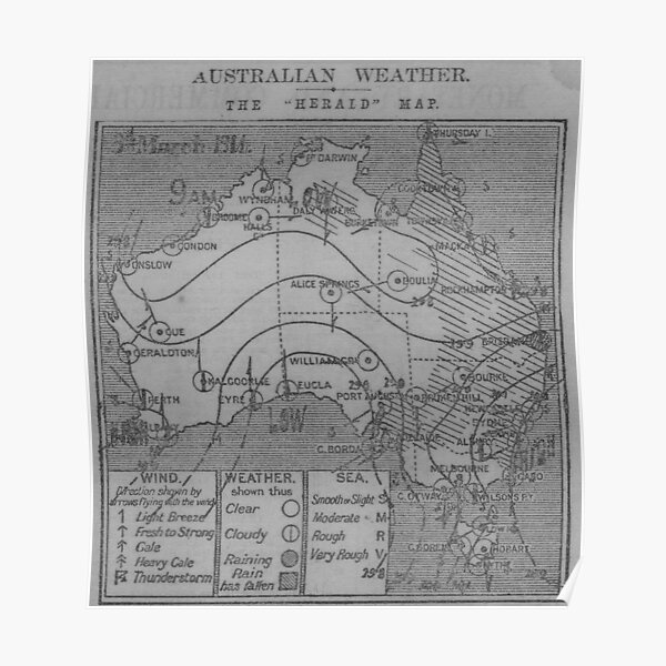 Australian Weather Map 3 March 1914 Poster