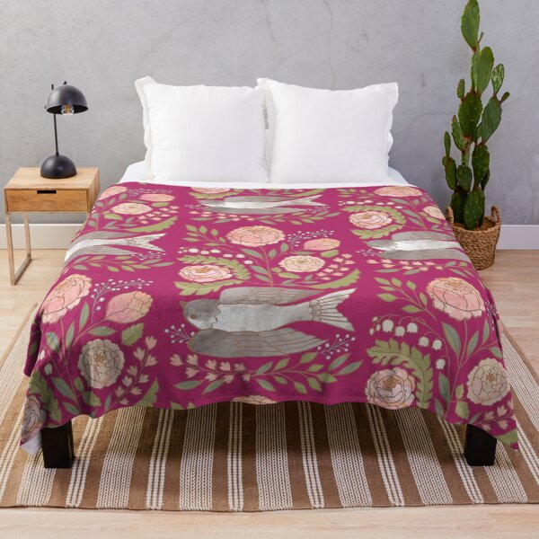 Item preview, Peony Garden Dove Raspberry Velvet designed and sold by Cecilia Mok.