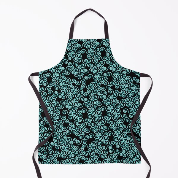 Item preview, Dotted Spirals Light Teal on Black Repeat 5748 designed and sold by Art in My Loft.