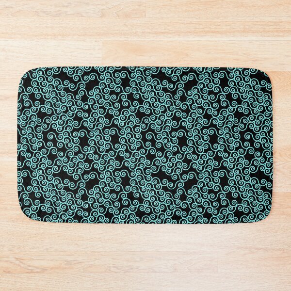 Artikelvorschau, Dotted Spirals Light Teal on Black Repeat 5748 entworfen und verkauft von Art in My Loft.