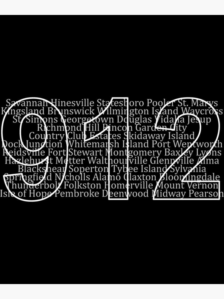 "Southeast Georgia Area Code 912 Cities " Poster for Sale by ...