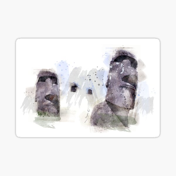 Item preview, Easter Island art painting designed and sold by olivierjourjon.