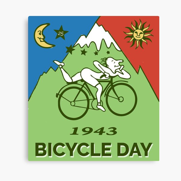 Pappemagnet Bicycle Day grüne Radtour 1943 Albert Hofmann LSD Vintage Magnet 
