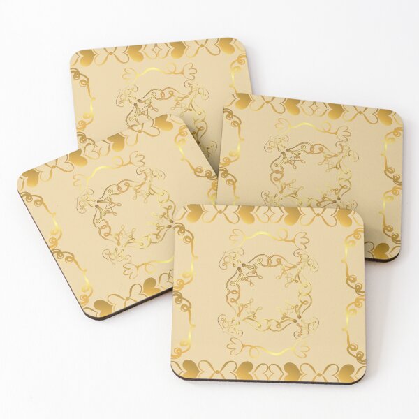 Item preview, Elegant Pattern  Golden Hearts and Flowers on Beige Background designed and sold by branaghbel.