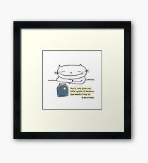 Du bekommst nur einen kleinen Funken Wahnsinn ... / Katze doodle Gerahmtes Wandbild