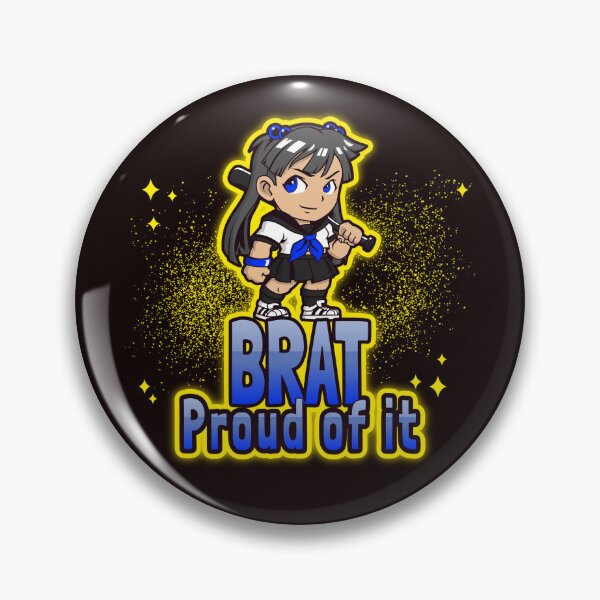 Item preview, BRAT PROUD OF IT CHIBI BLACK BACKGROUND designed and sold by LargeShop.