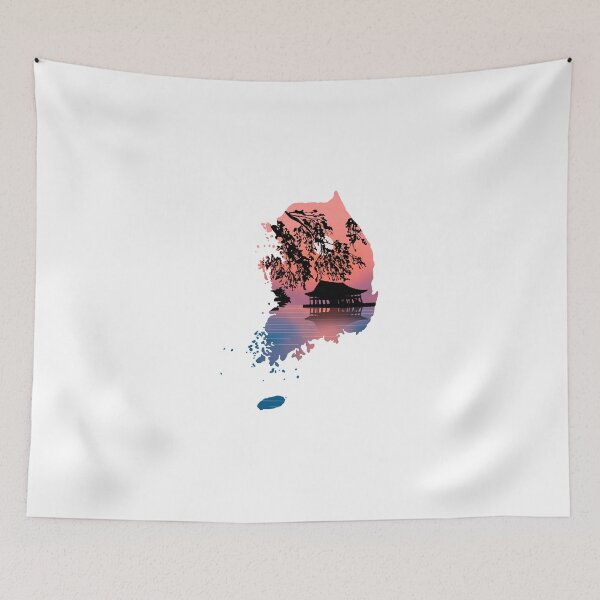 Item preview, south korea map and landscape designed and sold by landscapeworlds.