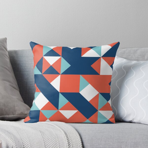 Item preview, Carmine Pink, Dark Imperial Blue & Dark Sky Blue Abstract Pattern designed and sold by patternplaten.